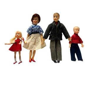 1960's Vintage Petite Princess Dollhouse Furniture Miniature Family Set w/Box